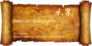 Ambróz Nikolett névjegykártya