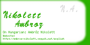 nikolett ambroz business card